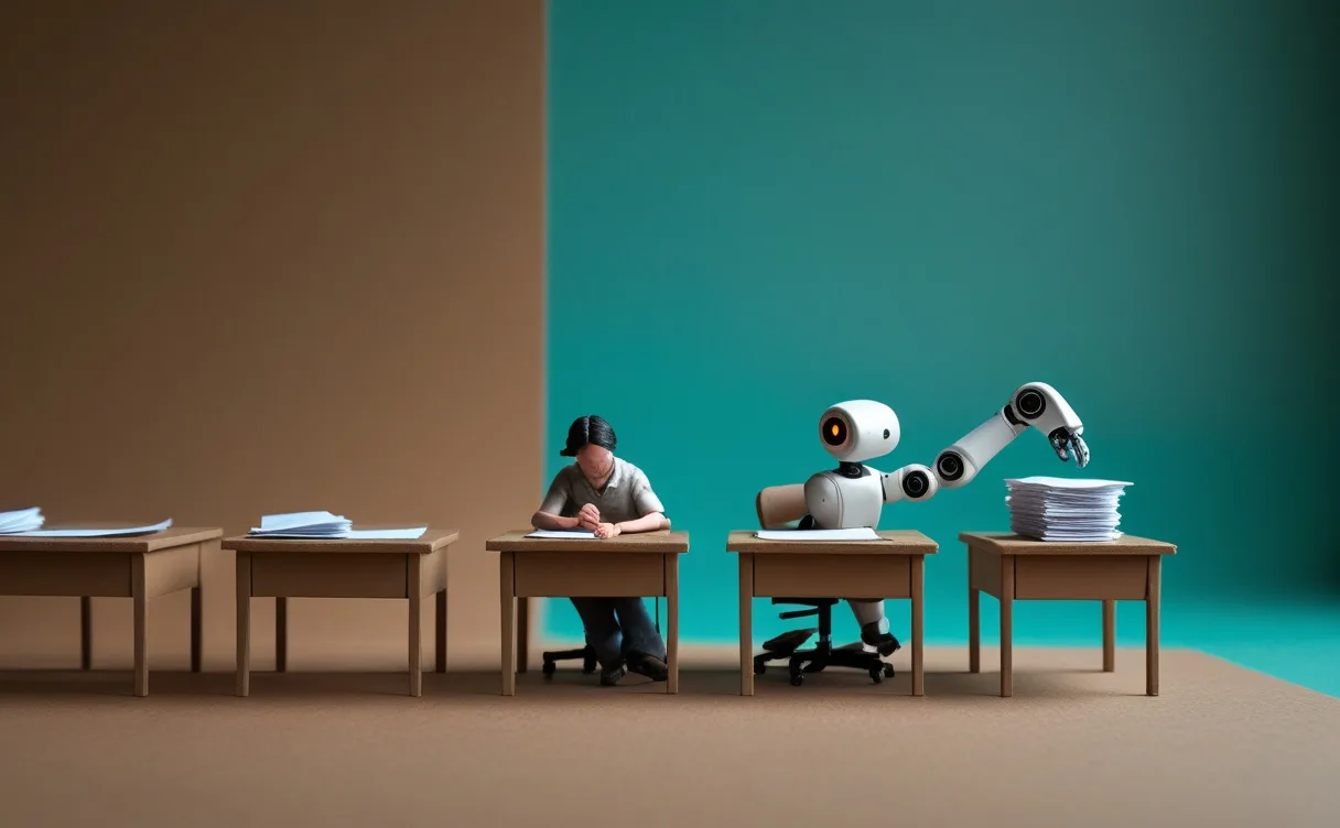 Miniatuur diorama-illustratie bij artikel 'AI bij personeelstekort in het MKB: waar begin je zonder IT-team?'
