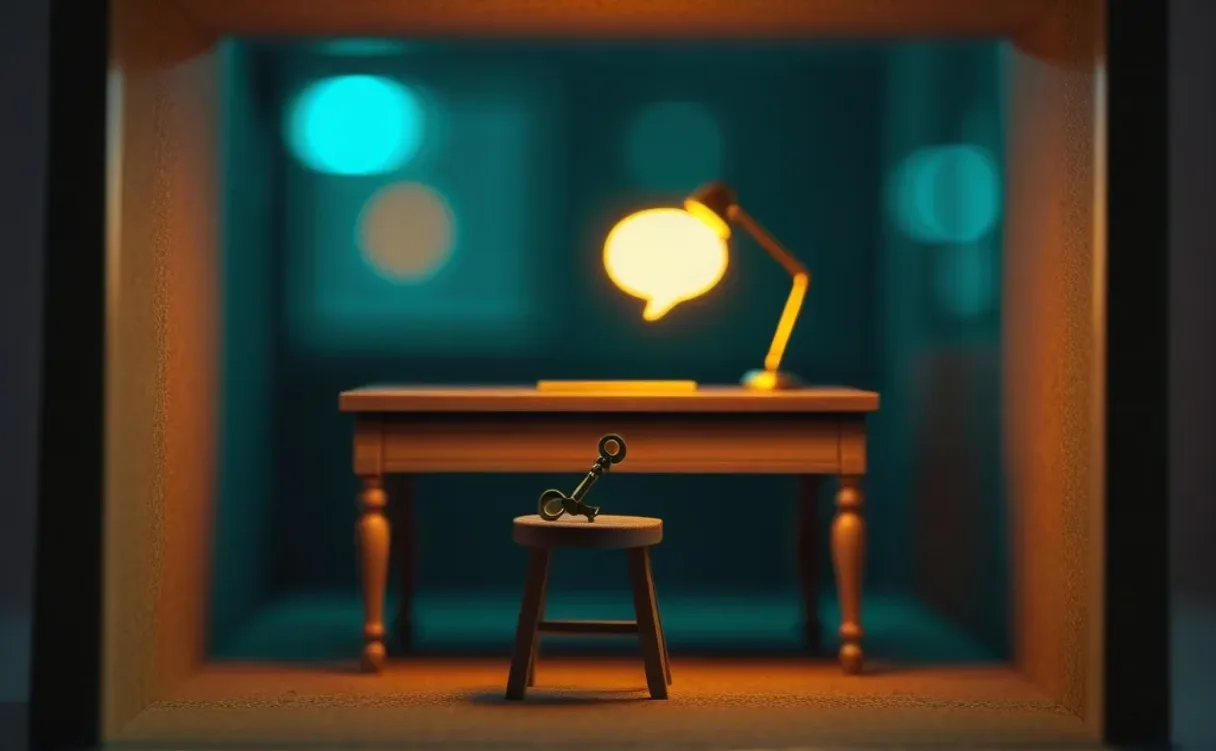 Miniatuur diorama-illustratie bij artikel 'ChatGPT voor beginners: je eerste AI-gesprek in 10 minuten'