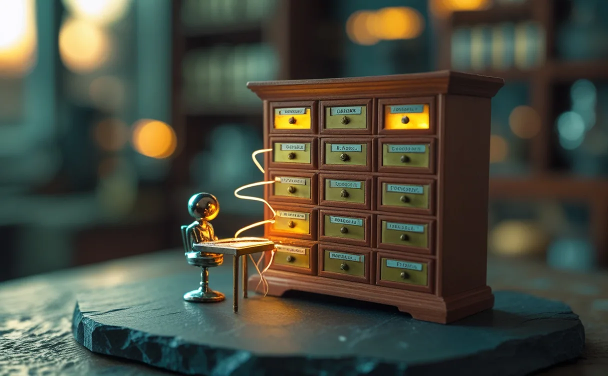 Miniatuur diorama-illustratie bij artikel 'Claude Projects: hoe je MKB nooit meer twee keer hetzelfde aan Claude uitlegt'