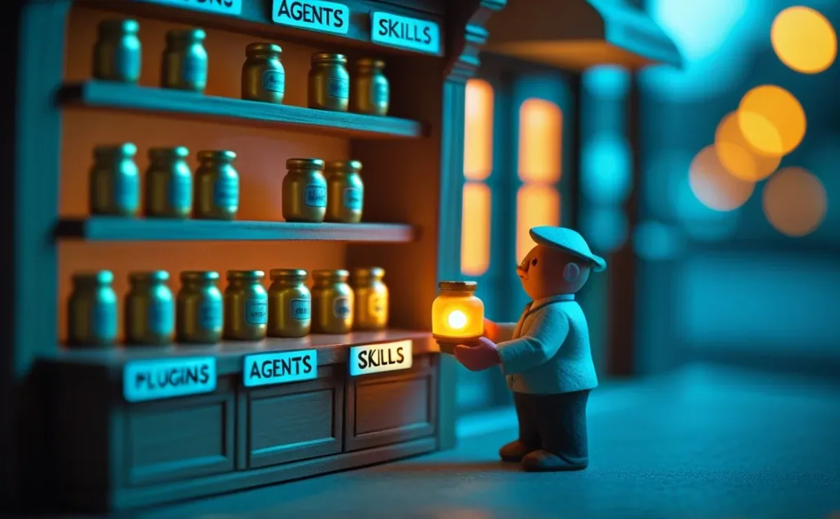 Miniatuur diorama-illustratie bij artikel 'Claude Skills uitgelegd: hoe Anthropic'