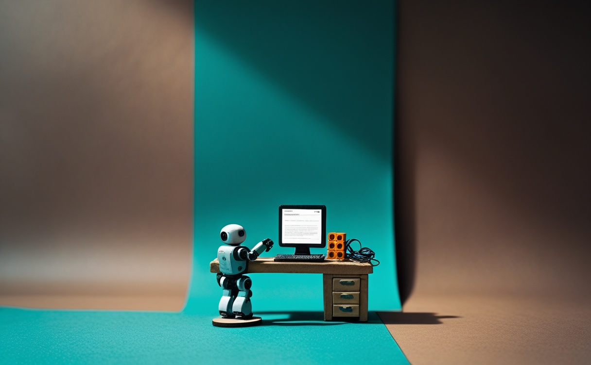 Miniatuur diorama-illustratie bij artikel over vibe coding voor ondernemers