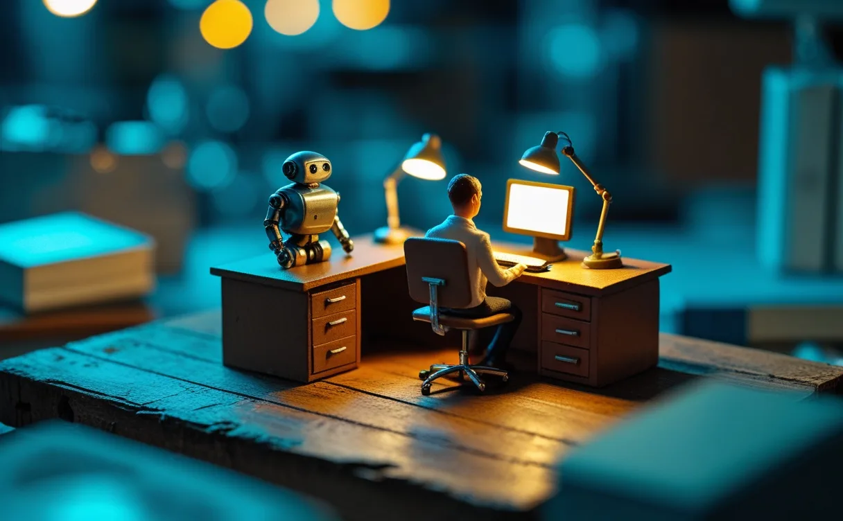 Miniatuur diorama-illustratie bij artikel 'Bij Virtual Computing is AI geen experiment meer, maar een digitale collega'
