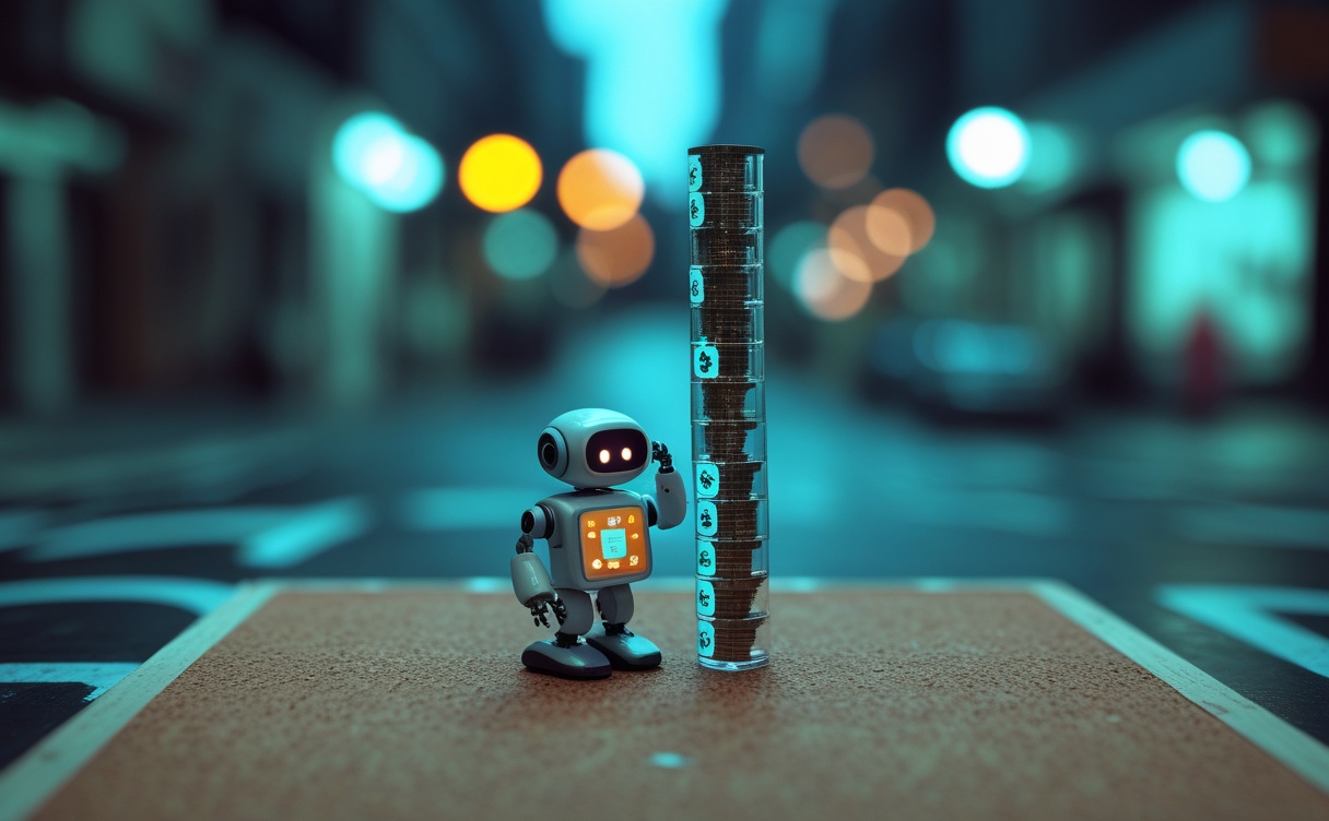 Miniatuur diorama-illustratie bij artikel 'Wat kost AI je bedrijf echt? De AI-licentierekening voor het mkb doorgerekend'