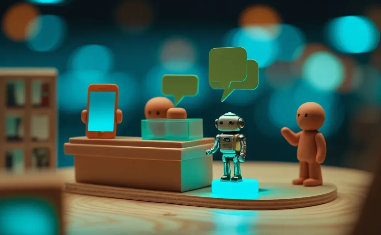 Miniatuur diorama-illustratie bij artikel 'WhatsApp Business + AI: jouw eerste klantenservice-chatbot zonder code'